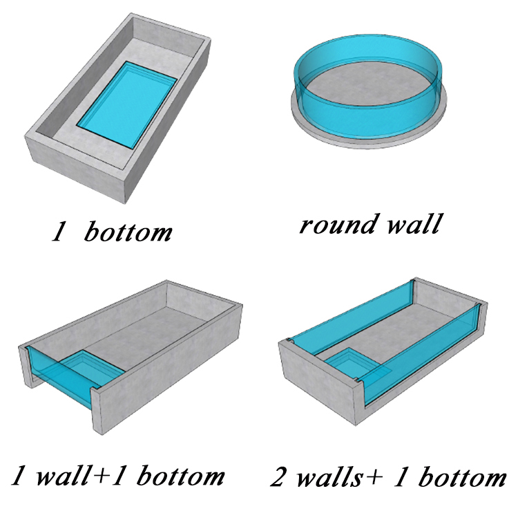 Transparent 100Mm Swim Pool Wall Bottom And Side Panel For Swimming Pool From Aupool
