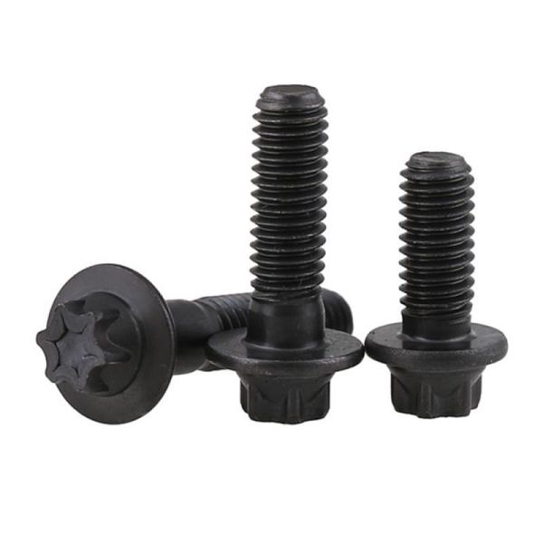 Black M10 Grade 12.9 UNC Full Thread Non Serrated Hex Flange Head Bolt