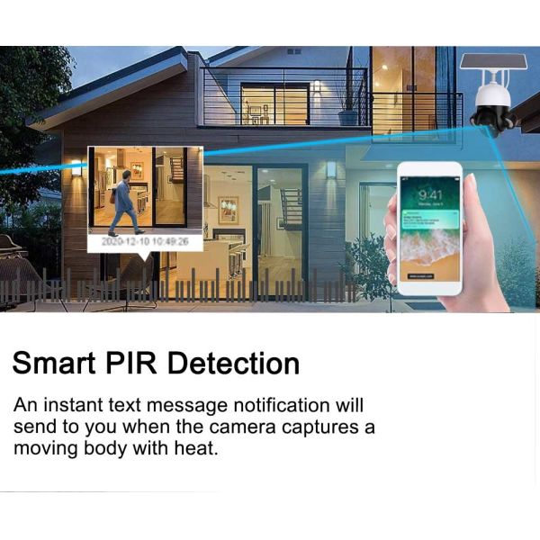 WiFi 4K Home Security Camera Built In Siren IP65 Weatherproof Solar Powered WiFi Camera