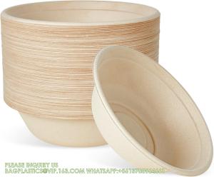 China 32 Oz Disposable Paper Bowls, Biodegradable Soup Bowls Natural Bagasse, Eco-Friendly Sugarcane Bowls For Salad wholesale