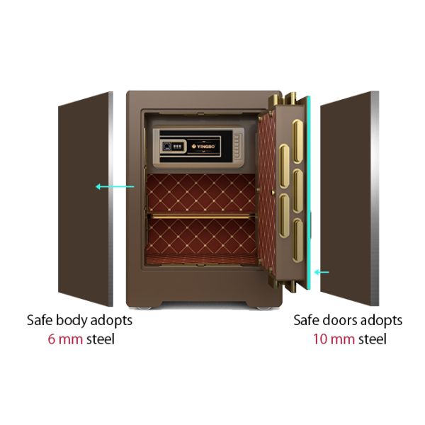 H580mm Solid Steel Construction Commercial Safe Box Adjustable Shelves For Bank Security