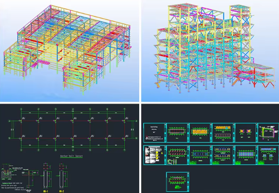 Custom Size Steel Agricultural Buildings Grain Storage Building Complex