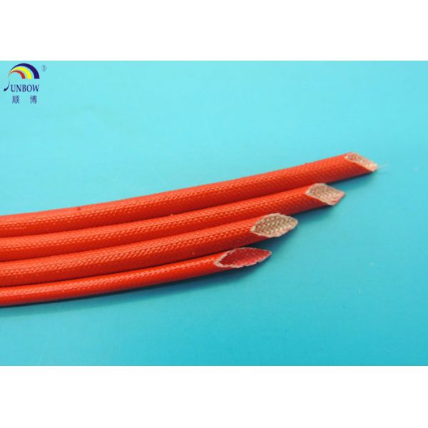 F Class 155℃ AC Motors Braided Fiberglass Sleeve 155℃ High Temperature With Acrylic Resin Cover