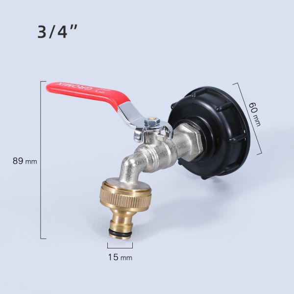 Red Handle 1/2" 3/4'' Male Thread Water Tap Bibcock for Garden Watering and Irrigation