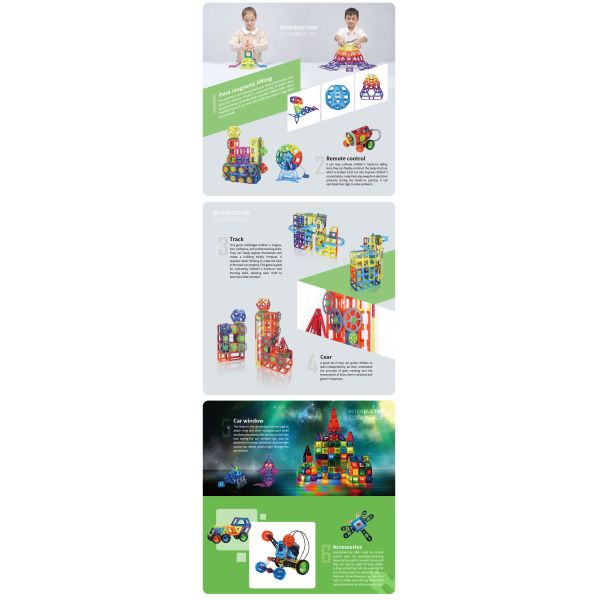 Smooth Plastic DIY Remote Control Magnetic Blocks Car Assisted Vehicle Childrens Toys