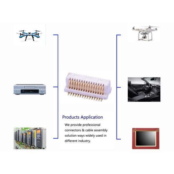 Vertical 30PIN PCB Board To Board Connector Pedestal Beige Phosphor Bronze Material