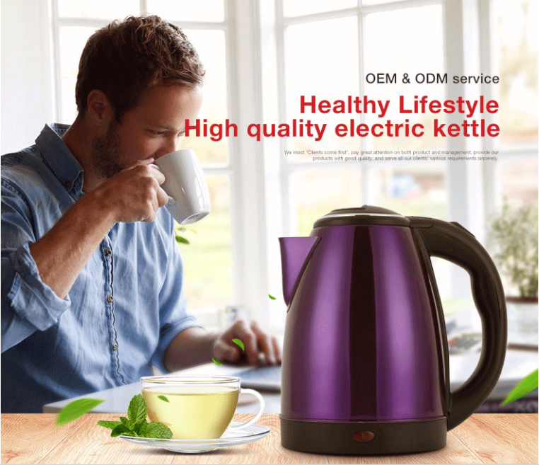 2019 Hot Sale High Quality Best Specifications Purple Stainless Steel Electric Kettle