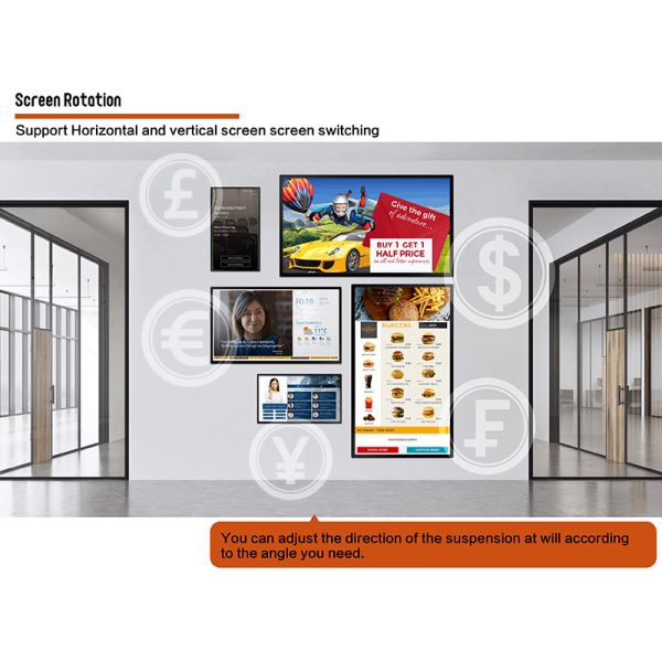 1920*1080 LCD Advertising Screen Multifunctional Rotating Videos Automatically