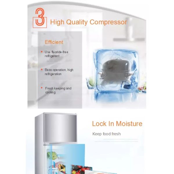 Fast Cooling Low Power Low Noise Direct Cool Double Door Refrigerator , 275L Manual Defrost Freezer
